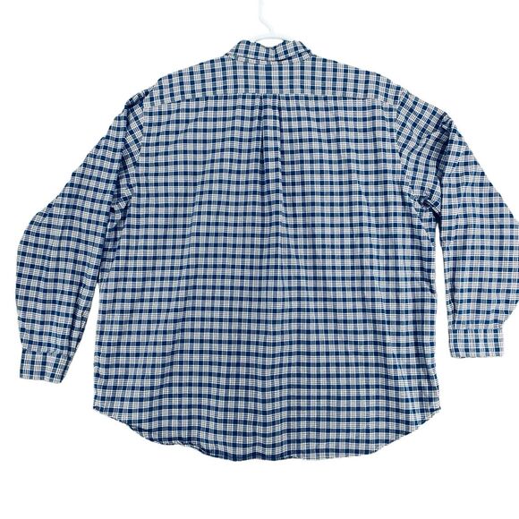 Ralph Lauren Button Down Shirt Men's 2XB Blue Plaid Long Sleeve Blue - Picture 7 of 8